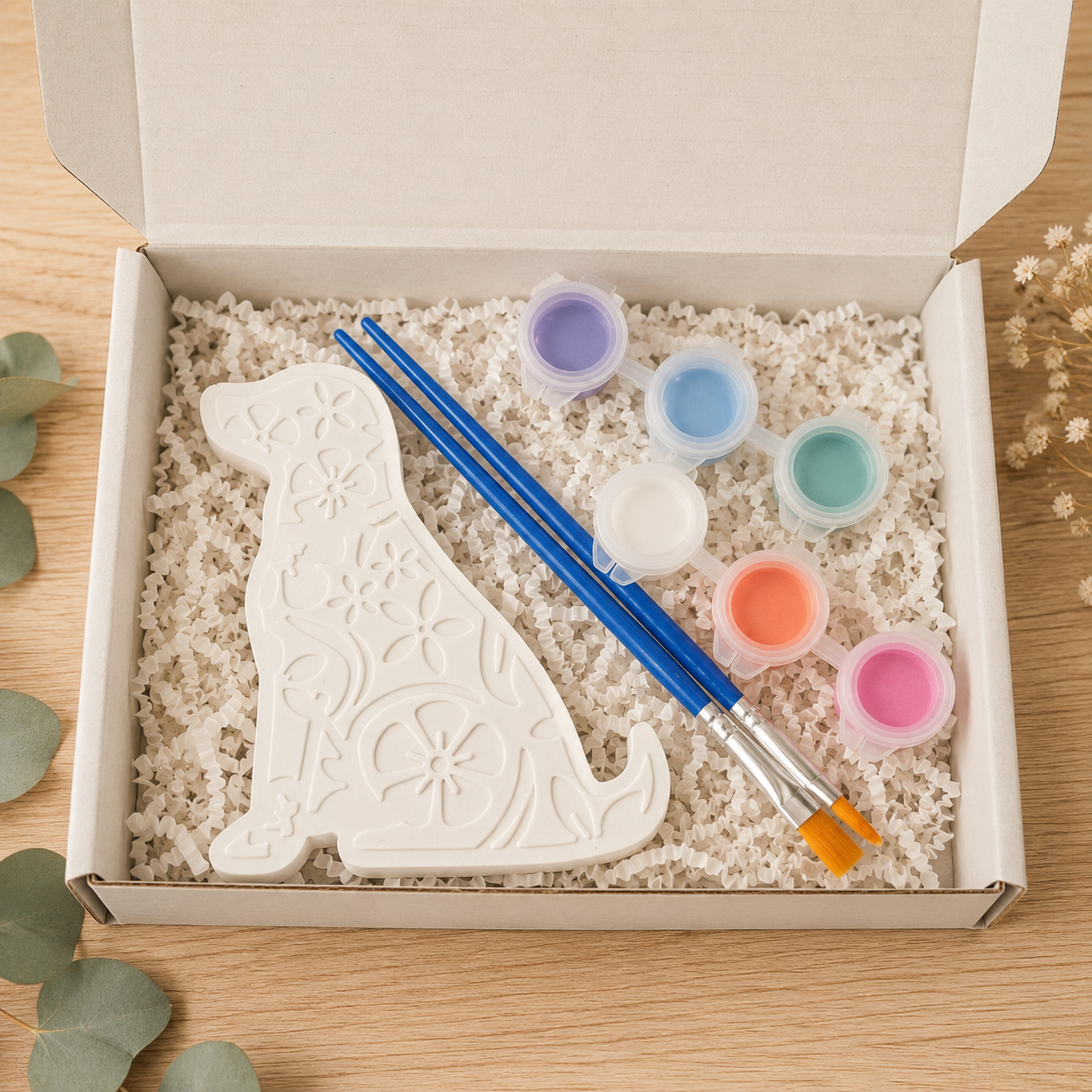 Floral Dog DIY Paint Magnet Kit